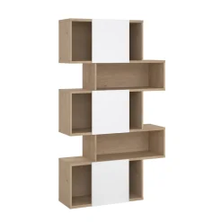 Libreria chic rovere e bianca lucida 95x166h cm - Acetosella