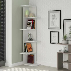 Librerie|Ufficio > Dmora Libreria classica bianca 37x141h cm - Bud Bianco