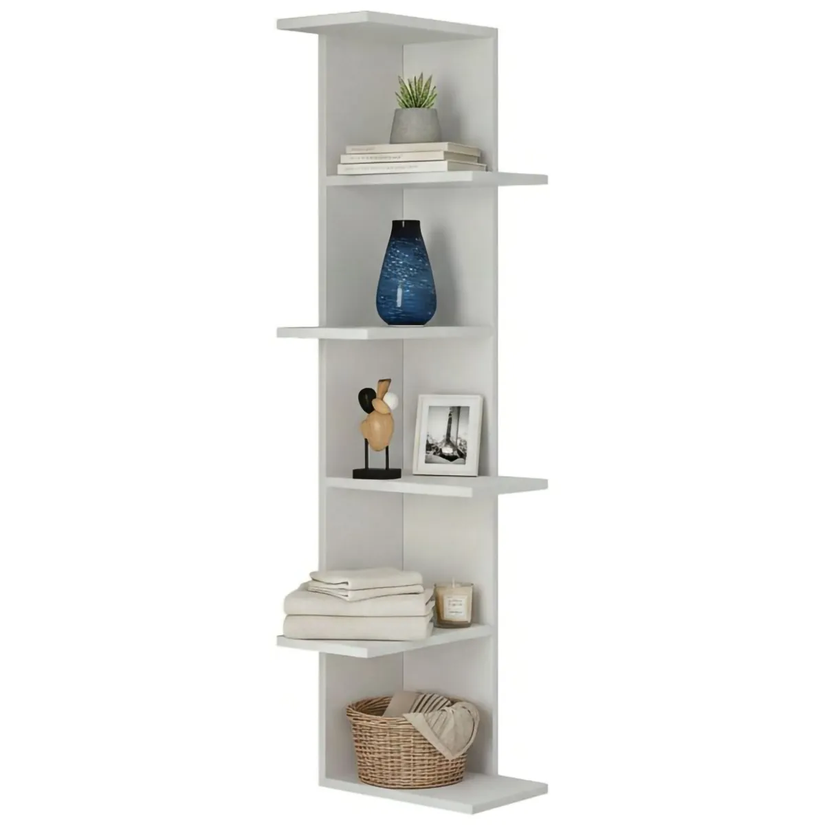 Librerie|Ufficio > Dmora Libreria classica bianca 37x141h cm - Bud Bianco