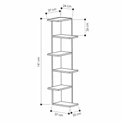 Librerie|Ufficio > Dmora Libreria classica bianca 37x141h cm - Bud Bianco