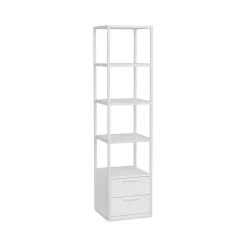 Librerie|Ufficio > Dmora Libreria con 2 cassetti bianca e antracite 39x169h cm - Arsim Nero, Bianco Antracite