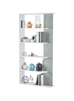 Librerie|Ufficio > Dmora Libreria divisoria bianca e cemento 90x180h cm - Eolo Grigio, Bianco Cemento