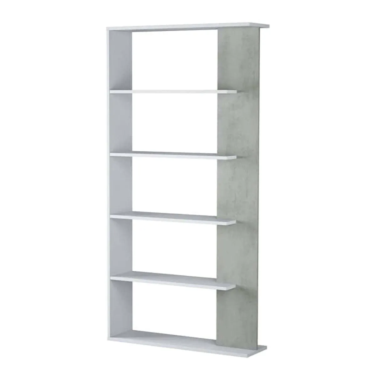 Librerie|Ufficio > Dmora Libreria divisoria bianca e cemento 90x180h cm - Eolo Grigio, Bianco Cemento