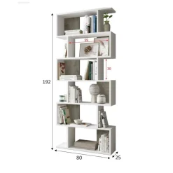 Libreria divisoria bianca e rovere 80x192h cm - Ataman