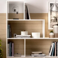 Librerie|Ufficio > Dmora Libreria divisoria bianca lucida 145x145h cm - Apofi Bianco Lucido
