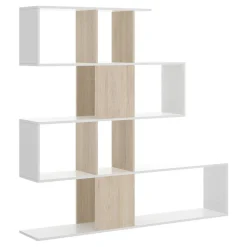 Libreria divisoria bianca lucida e rovere 145x145h cm - Ax