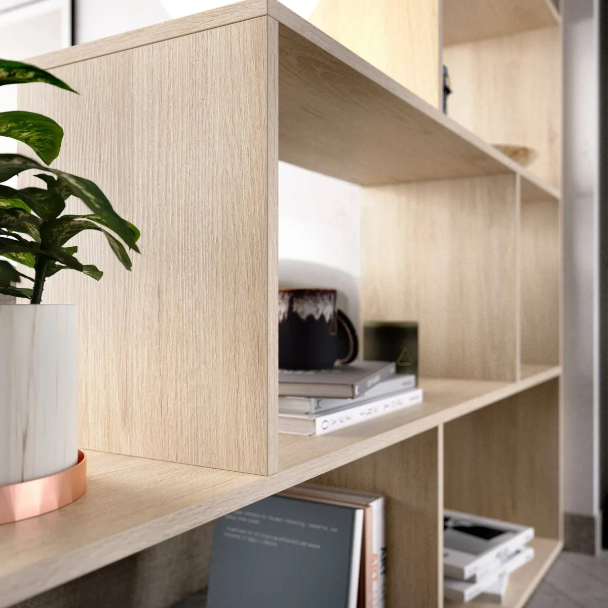 Librerie|Ufficio > Dmora Libreria divisoria rovere 145x145h cm - Apofi Marrone Rovere