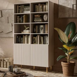 Librerie > Dmora Libreria elegante beige 172x100h cm - Miniato Beige Cashmere