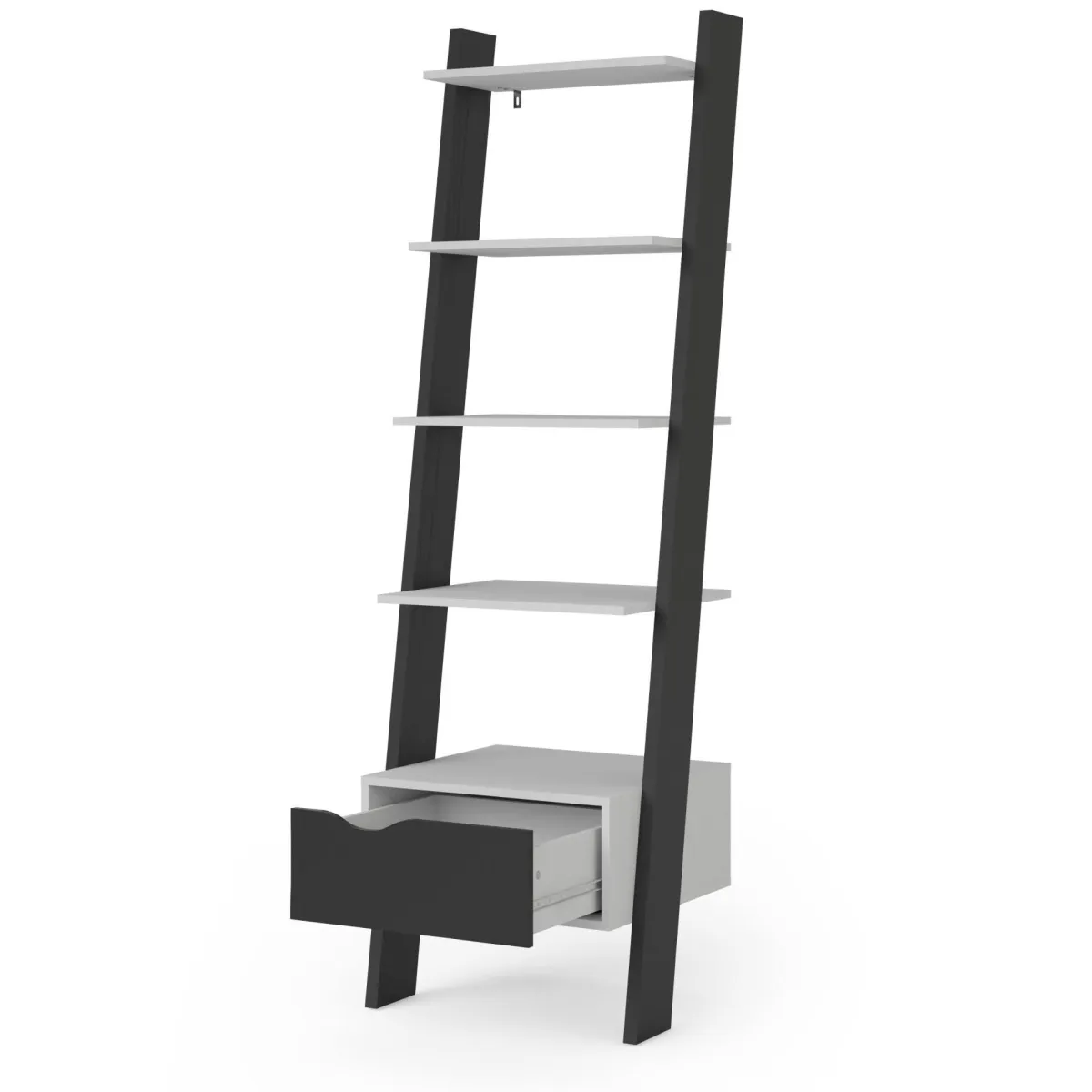 Librerie > Dmora Libreria elegante bianca e nera 55x180h cm - Acascia Nero, Bianco