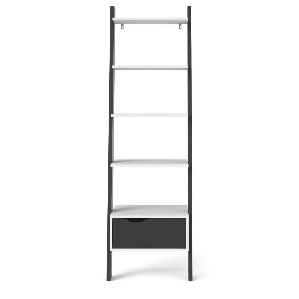 Librerie > Dmora Libreria elegante bianca e nera 55x180h cm - Acascia Nero, Bianco