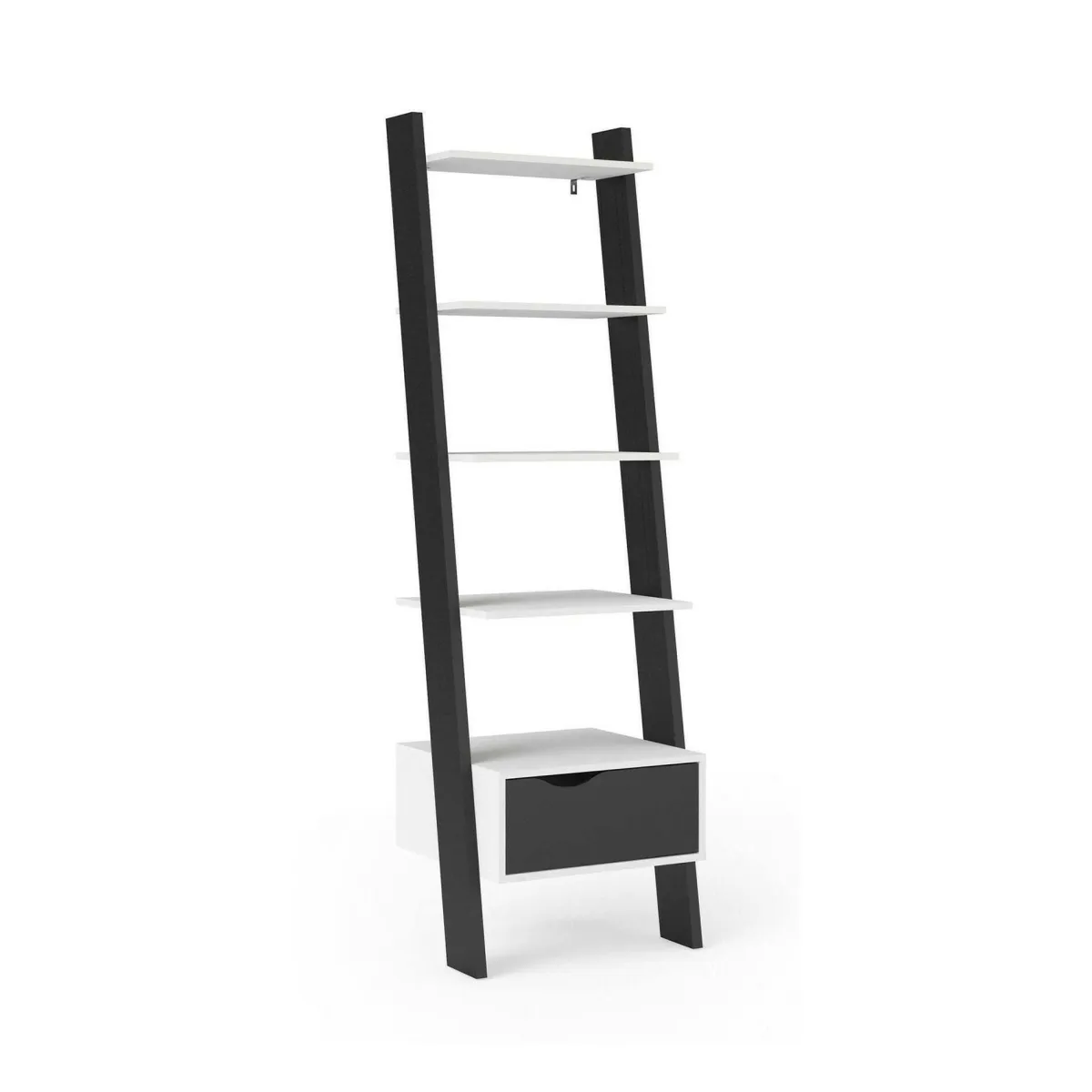 Librerie > Dmora Libreria elegante bianca e nera 55x180h cm - Acascia Nero, Bianco