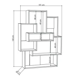 Libreria elegante bianca e quercia 101x132h cm - KhaiMuk