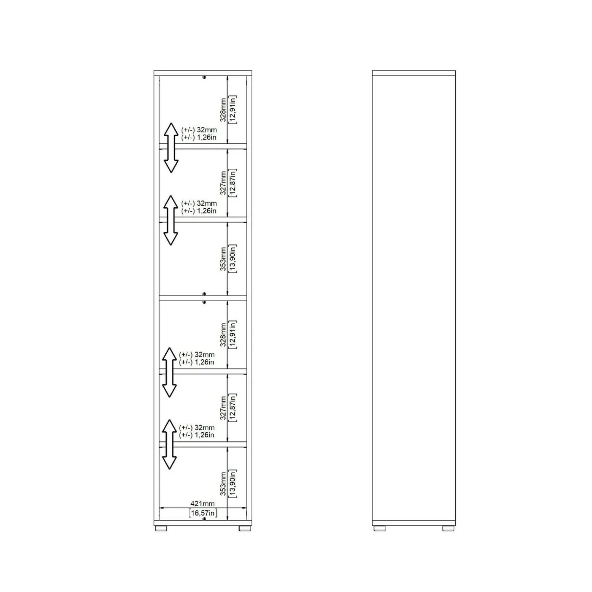 Libreria elegante bianca 47x221h cm - Pabuk