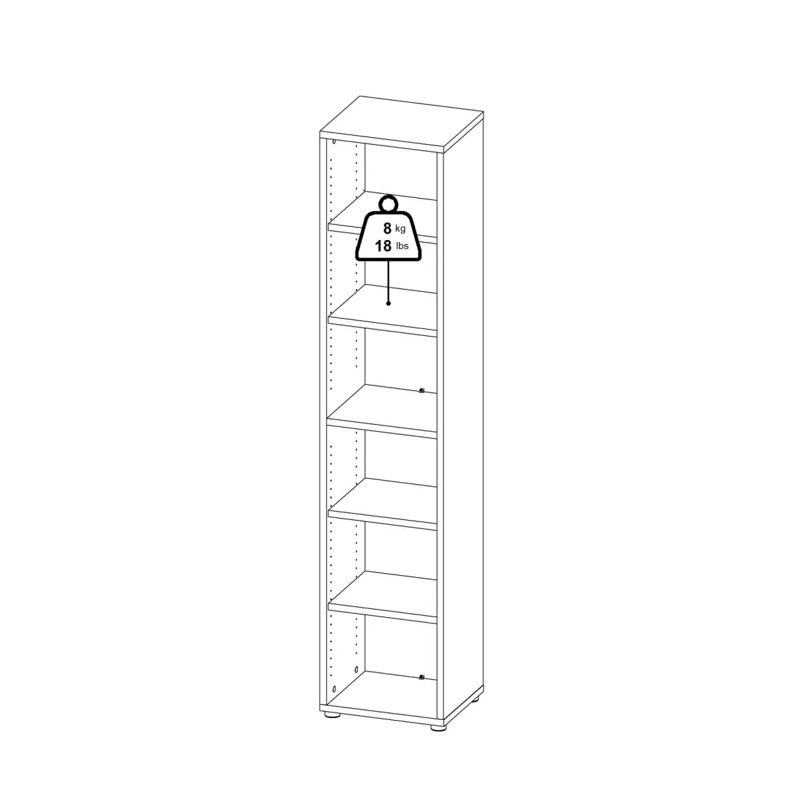 Libreria elegante bianca 47x221h cm - Pabuk