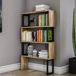 Librerie|Ufficio > Dmora Libreria elegante noce 80x128h cm - Haruto Marrone Noce