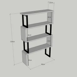 Librerie|Ufficio > Dmora Libreria elegante noce 80x128h cm - Haruto Marrone Noce