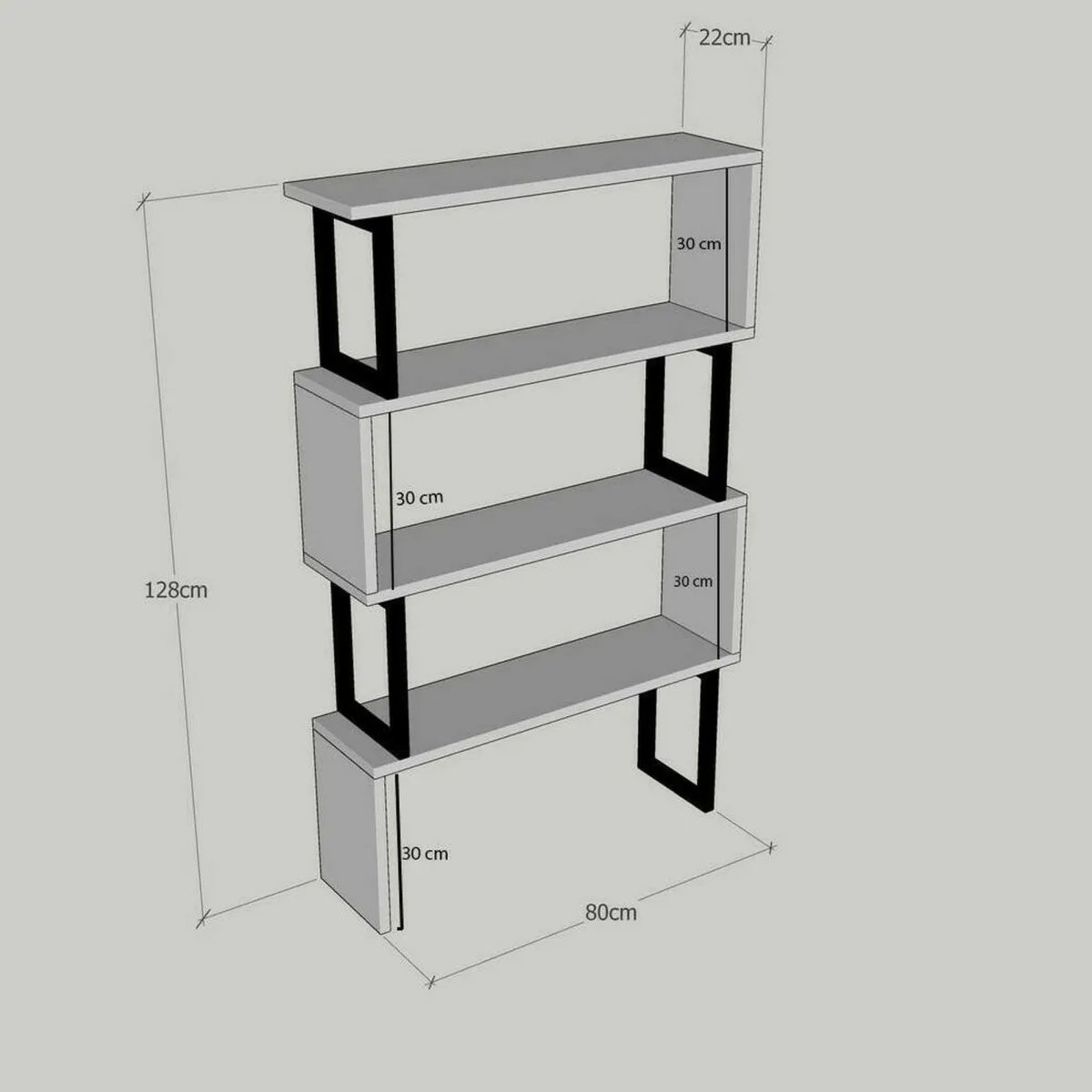 Librerie|Ufficio > Dmora Libreria elegante noce 80x128h cm - Haruto Marrone Noce