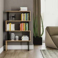 Librerie|Ufficio > Dmora Libreria elegante noce 80x128h cm - Haruto Marrone Noce