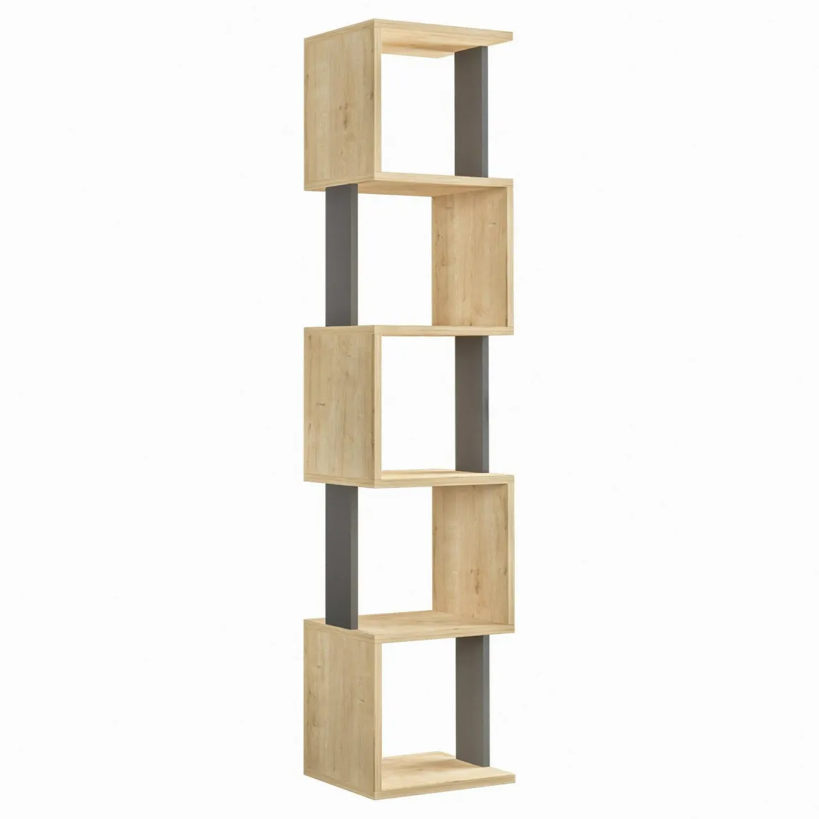 Libreria elegante quercia e antracite 35x161h cm - Nada