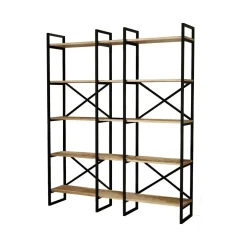 Libreria elegante quercia e nera 143x175h cm - Berna