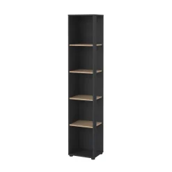Librerie > Dmora Libreria elegante rovere e grigia 40x204h cm - Baaz Grigio, Marrone Rovere