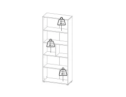 Libreria elegante rovere 79x204h cm - Penh