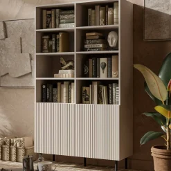 Libreria Ghilarza, 100x42 h177 cm, Beige