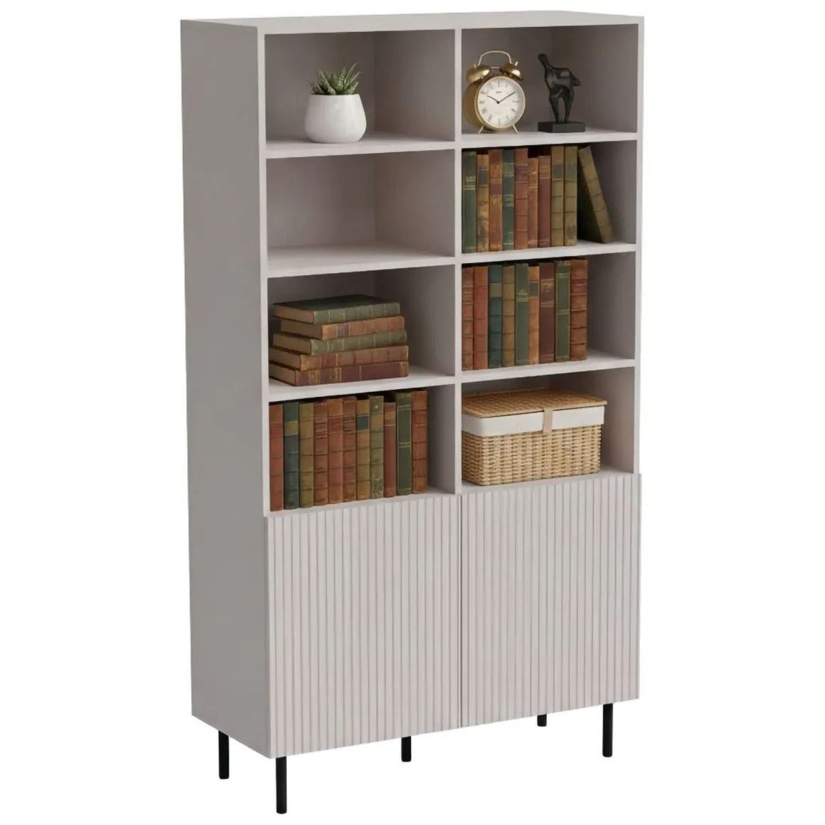 Libreria Ghilarza, 100x42 h177 cm, Beige