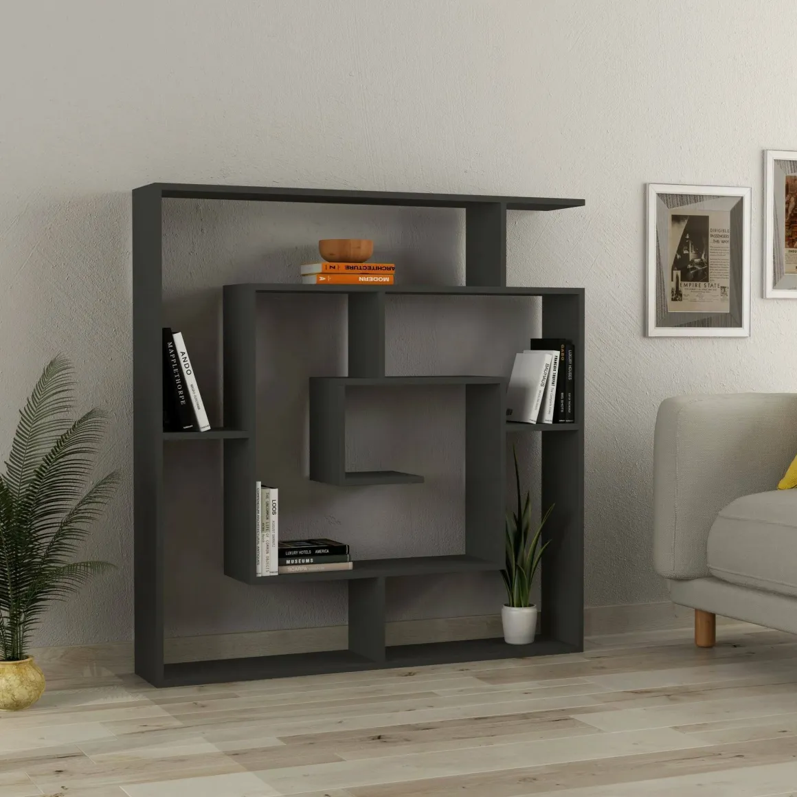 Libreria grande antracite 125x129h cm - Rai