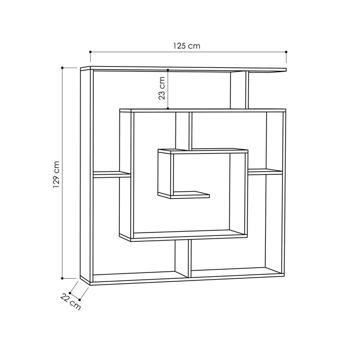 Libreria grande antracite 125x129h cm - Rai