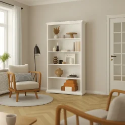 Librerie > Dmora Libreria grande bianca 96x200h cm - Aragon Bianco