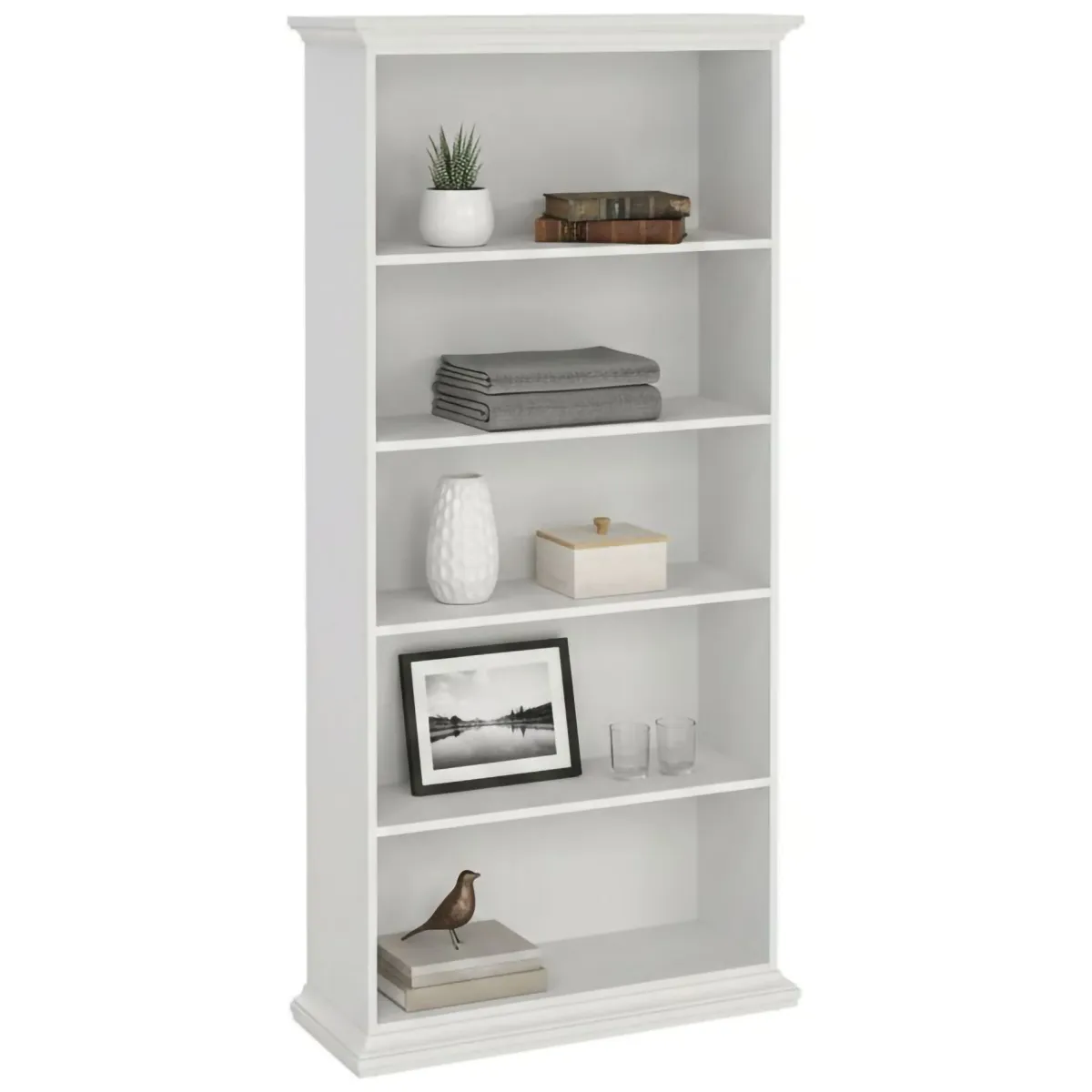 Librerie > Dmora Libreria grande bianca 96x200h cm - Aragon Bianco