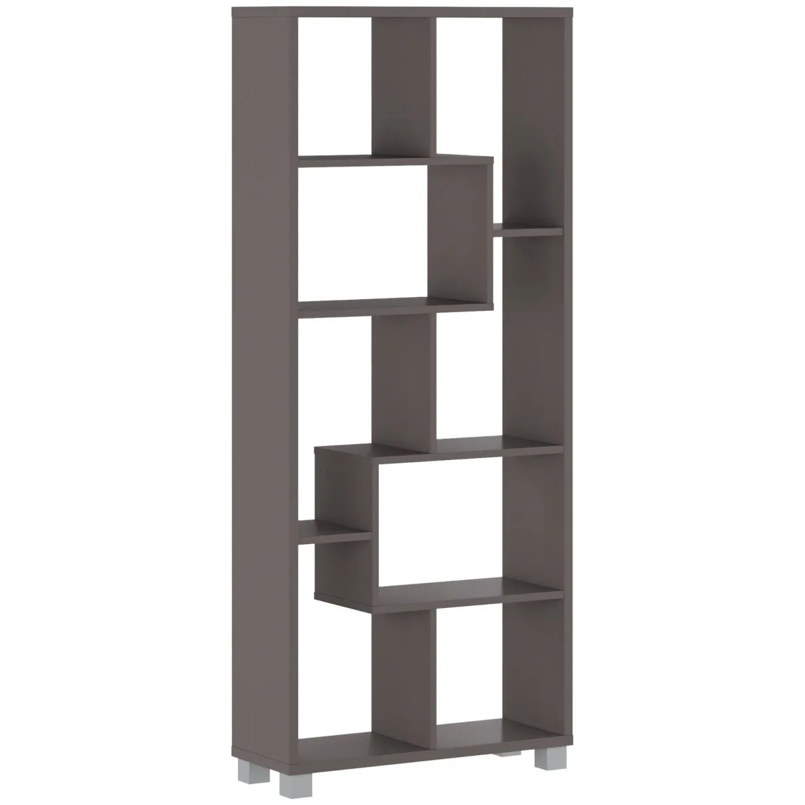 Libreria Grigio 8 Ripiani Installazione a Terra 68x25x161h cm, Struttura Aperta - Veniano
