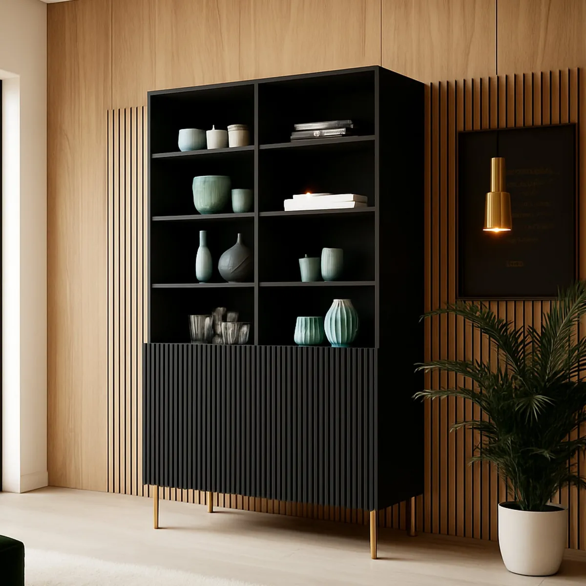 Librerie > Dmora Libreria Maierato, 100x42 h177 cm, Nero