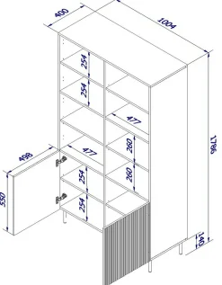 Librerie > Dmora Libreria Maierato, 100x42 h177 cm, Nero