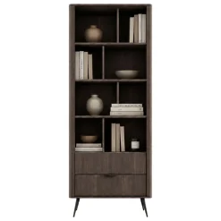 Librerie > Dmora Libreria 2 Cassetti 4 Ripiani 88x38x194h cm, con Piedini - Kada Marrone Noce