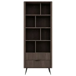 Librerie > Dmora Libreria 2 Cassetti 4 Ripiani 88x38x194h cm, con Piedini - Kada Marrone Noce
