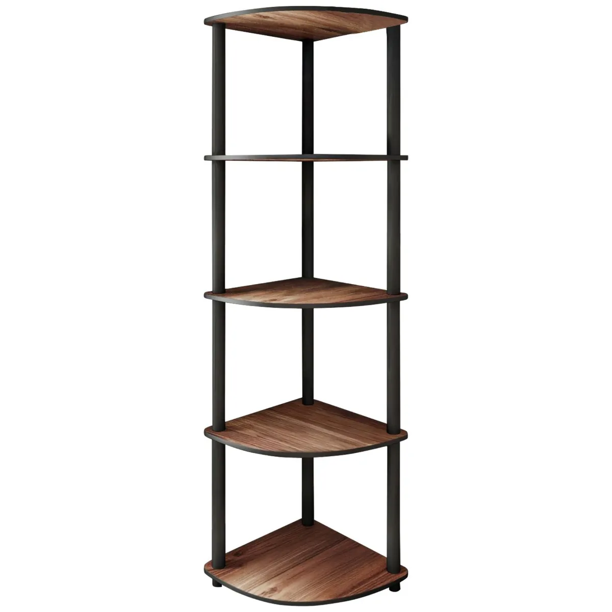 Librerie > Dmora Libreria Marrone Noce Nero 4 Ripiani Installazione Libera 34x34x139h cm, Sfumatura Colore Struttura Noce - Sessanio Nero, Marrone Noce