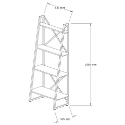 Libreria Marrone Noce Nero 4 Ripiani Installazione Libera 66x30x150h cm, Utilizzabile Come Divisorio Locale - Framura