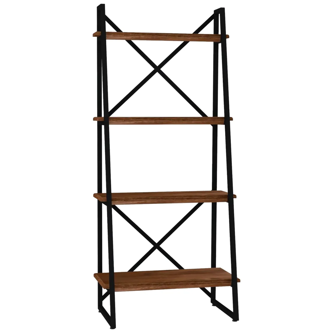 Libreria Marrone Noce Nero 4 Ripiani Installazione Libera 66x30x150h cm, Utilizzabile Come Divisorio Locale - Framura