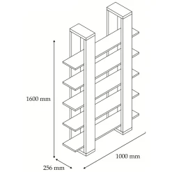 Librerie > Dmora Libreria 3 Ripiani Installazione Libera 50x20x160h cm, Sfumatura Colore Struttura Noce - Fiesole Marrone Noce