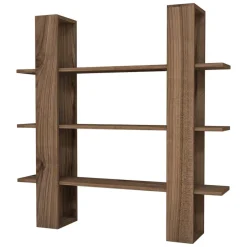 Librerie > Dmora Libreria 3 Ripiani Installazione Libera 50x20x160h cm, Sfumatura Colore Struttura Noce - Fiesole Marrone Noce