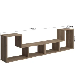 Librerie > Dmora Libreria 4 Ripiani Portata Ripiani 5 130x50x25h cm, Sfumatura Colore Struttura Quercia Marrone Quercia