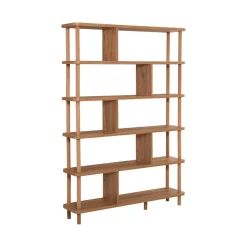 Libreria Marrone Quercia 5 Ripiani Installazione a Terra 120x28x168.5h cm, Sfumatura Colore Struttura Quercia - Amatrice