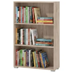 Libreria Marrone Rovere Grigio 2 Ripiani Installazione a Terra 70x24.5x107.5h cm, Sfumatura Colore Struttura Rovere Grigio - Moiano