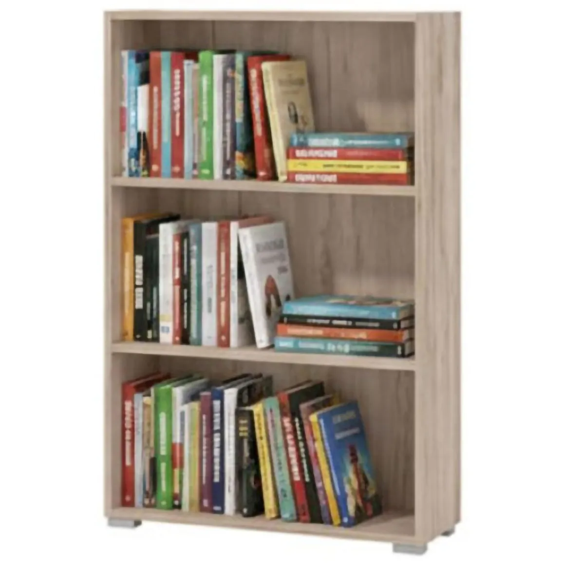 Libreria Marrone Rovere Grigio 2 Ripiani Installazione a Terra 70x24.5x107.5h cm, Sfumatura Colore Struttura Rovere Grigio - Moiano