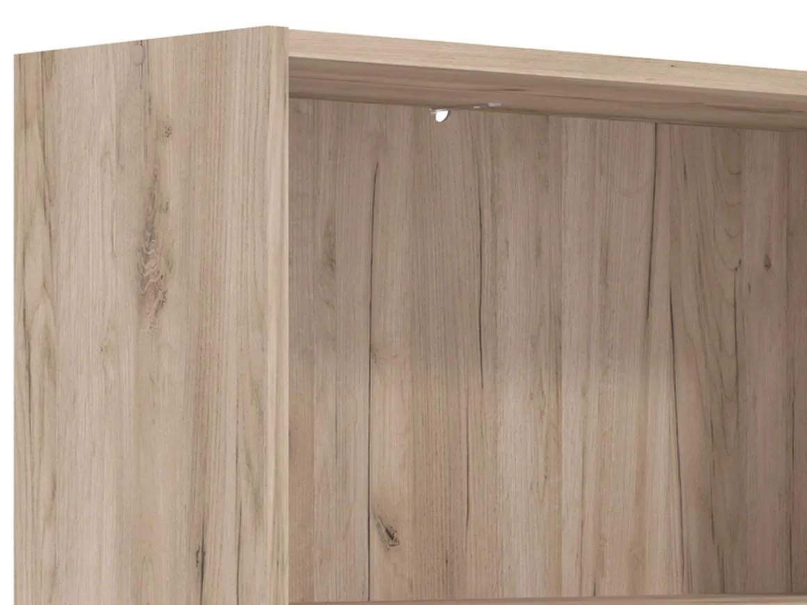 Libreria Marrone Rovere Grigio 2 Ripiani Installazione a Terra 70x24.5x107.5h cm, Sfumatura Colore Struttura Rovere Grigio - Moiano