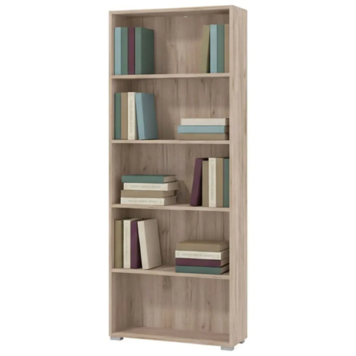 Librerie > Dmora Libreria 5 Ripiani Installazione a Terra 70x24.5x211.5h cm, Sfumatura Colore Struttura Rovere Grigio - Pramollo Marrone Rovere grigio