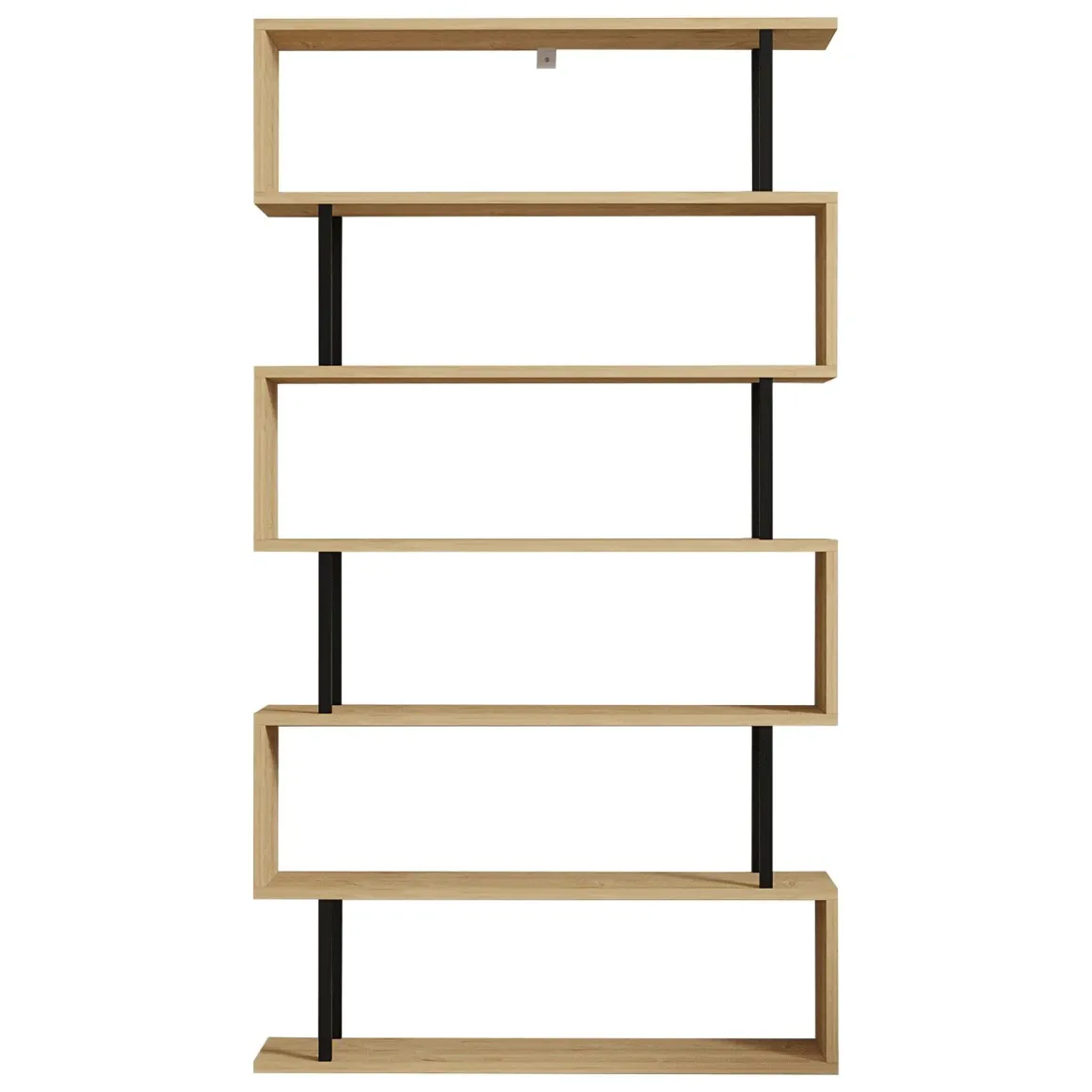 Librerie > Dmora Libreria Marrone Rovere Nero 5 Ripiani Installazione Libera 90x34x180h cm, Sfumatura Colore Struttura Rovere - Mongiana Nero, Marrone Rovere