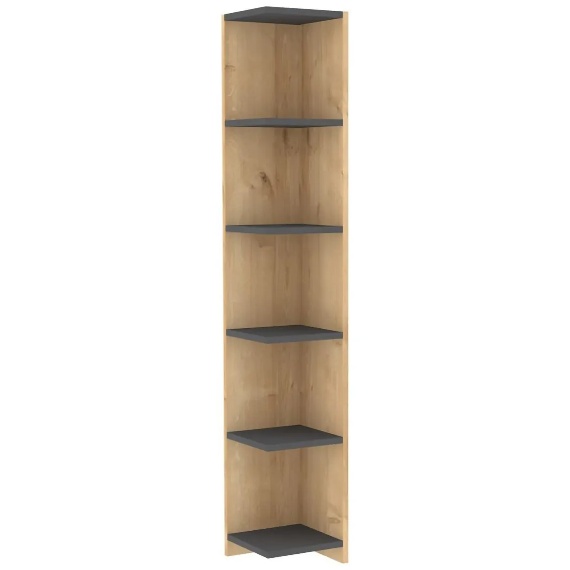 Librerie > Dmora Libreria Marrone Rovere Nero Antracite 8 Ripiani Installazione Libera 90x25x172h cm, Sfumatura Colore Struttura Rovere - Cergnago Nero Antracite, Marrone Rovere